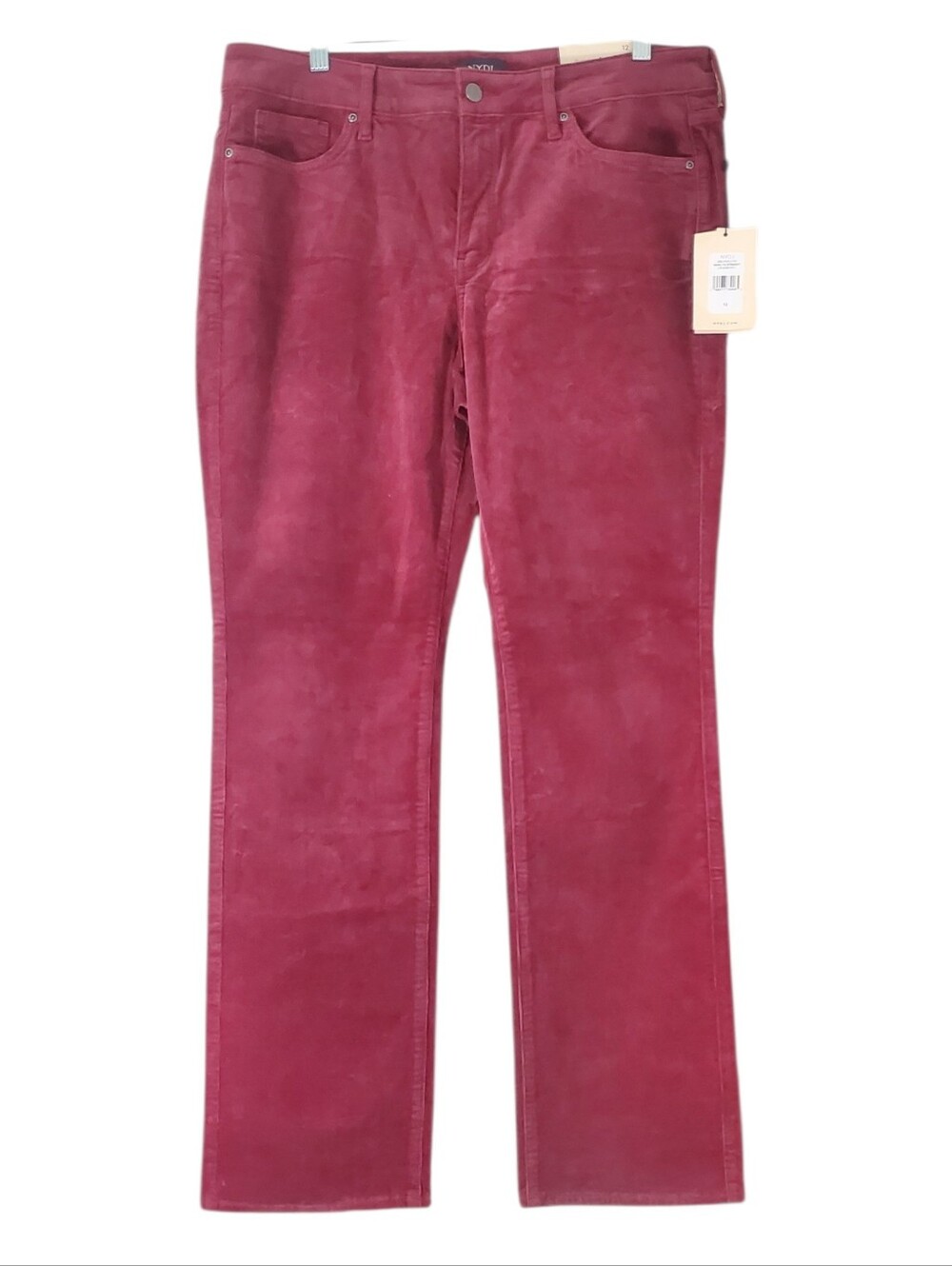 NYDJ Marilyn Straight Corduroy Cranberry Boho Chic